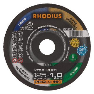 Rhodius XT69 Multi Box 125x1,0x22,23 Řezný kotouč Bal. 10