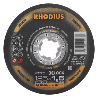 Rhodius XT70 125x1,5x22,23 Řezný kotouč Bal. 25