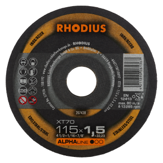 Rhodius XT70 115x1,5x22,23 Řezný kotouč Bal. 50