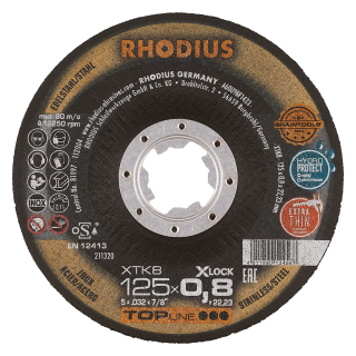 Rhodius XTK8 Exact X-lock 125x0,8x22,23 Řezný kotouč Bal. 25