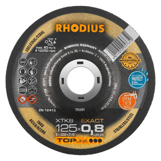 Rhodius XTK8 Exact 125x0,8x22,23 Řezný kotouč Bal. 50