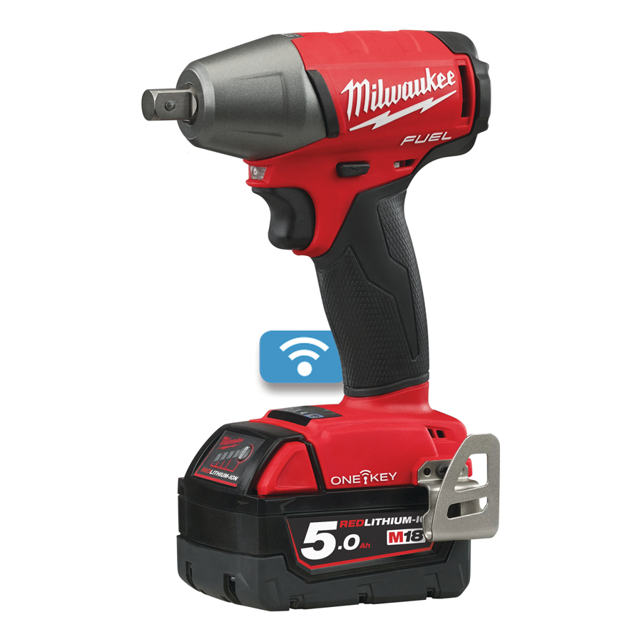 Milwaukee M18 ONEIWP12-502X ONEKEY FUEL 1/2  Rázový utahovák, 300Nm, 2 x 5Ah, aretační čep