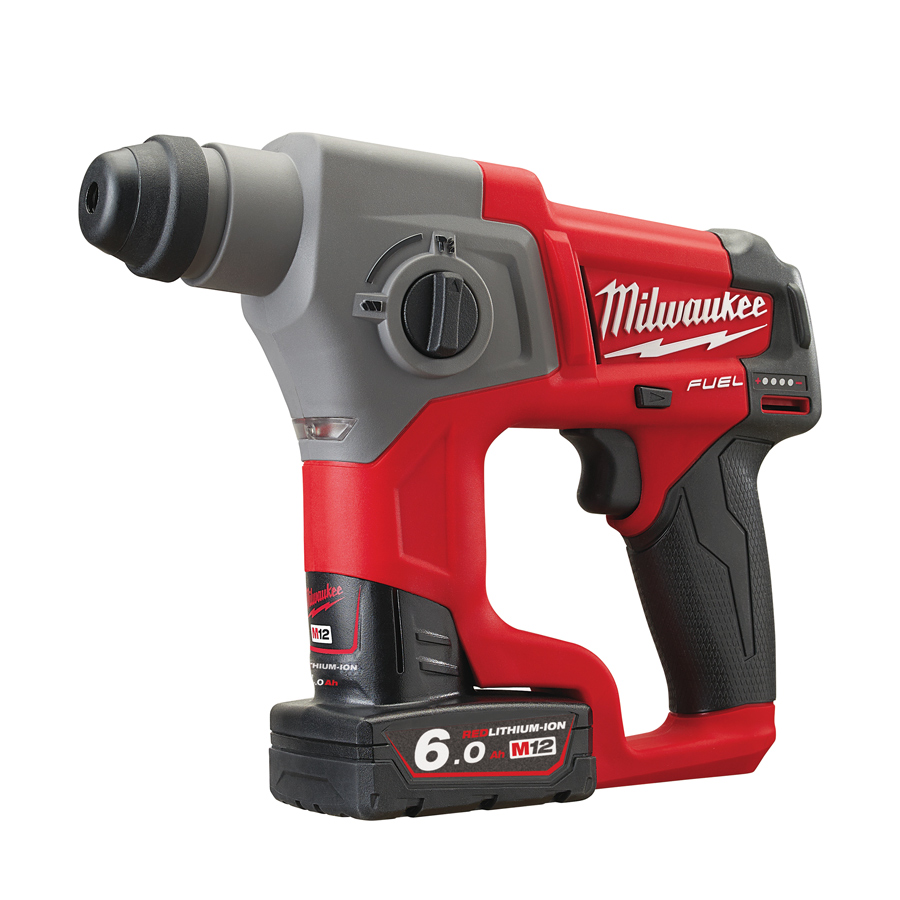Milwaukee M12 CH-602X FUEL, kompaktní SDS-Plus kladivo, 2 x 6.0Ah