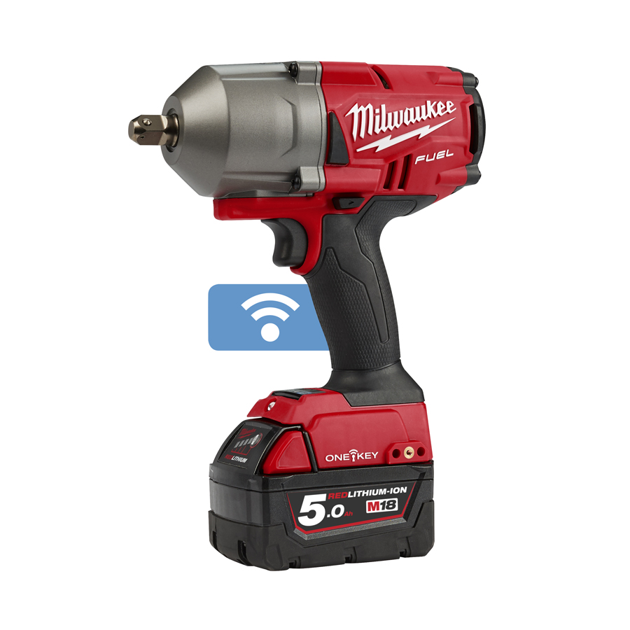 Milwaukee M18 ONEFHIWP12-502X ONEKEY FUEL 1/2  Rázový utahovák, 1491Nm, 2 x 5Ah, aretační čep